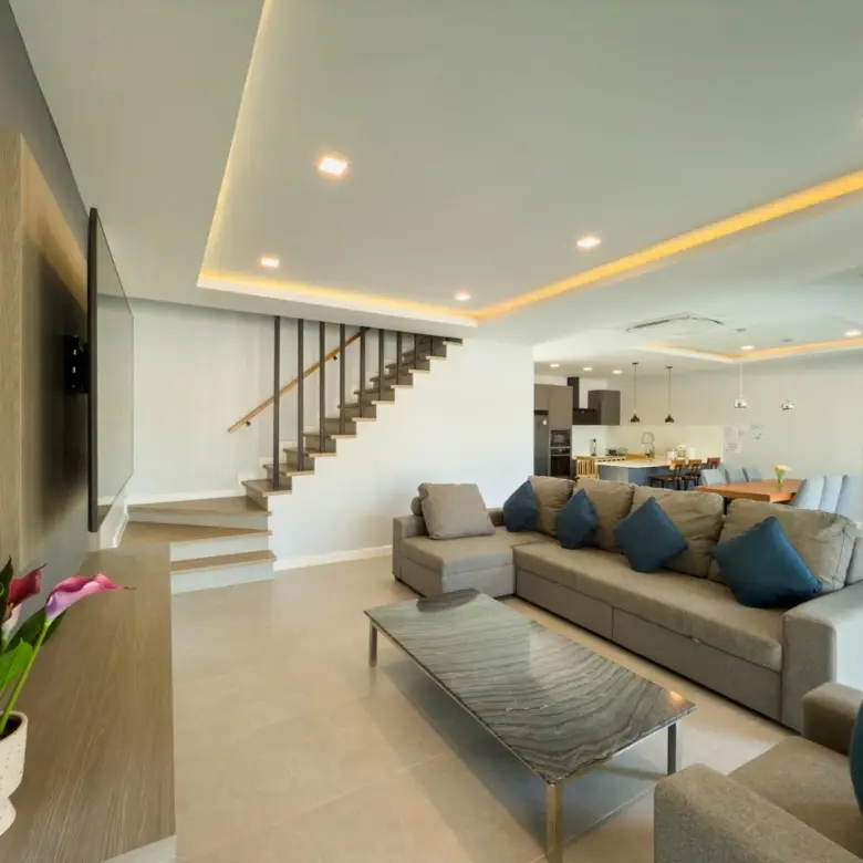 Luxury 4-bedroom villa for sale in Koh Chang with private saltwater pool and modern tropical design.